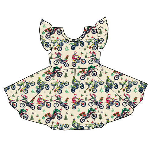 Pre order Racing through the snow 1.0 Twirl Dress with pockets